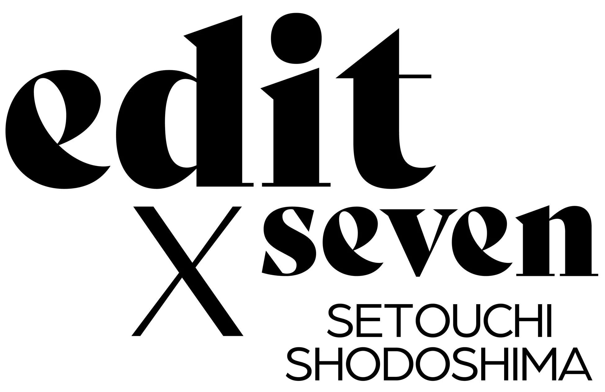 「edit X seven」という文字と、その下に「SETOUCHI SHODOSHIMA（瀬戸内 小豆島）」と書かれたロゴデザイン