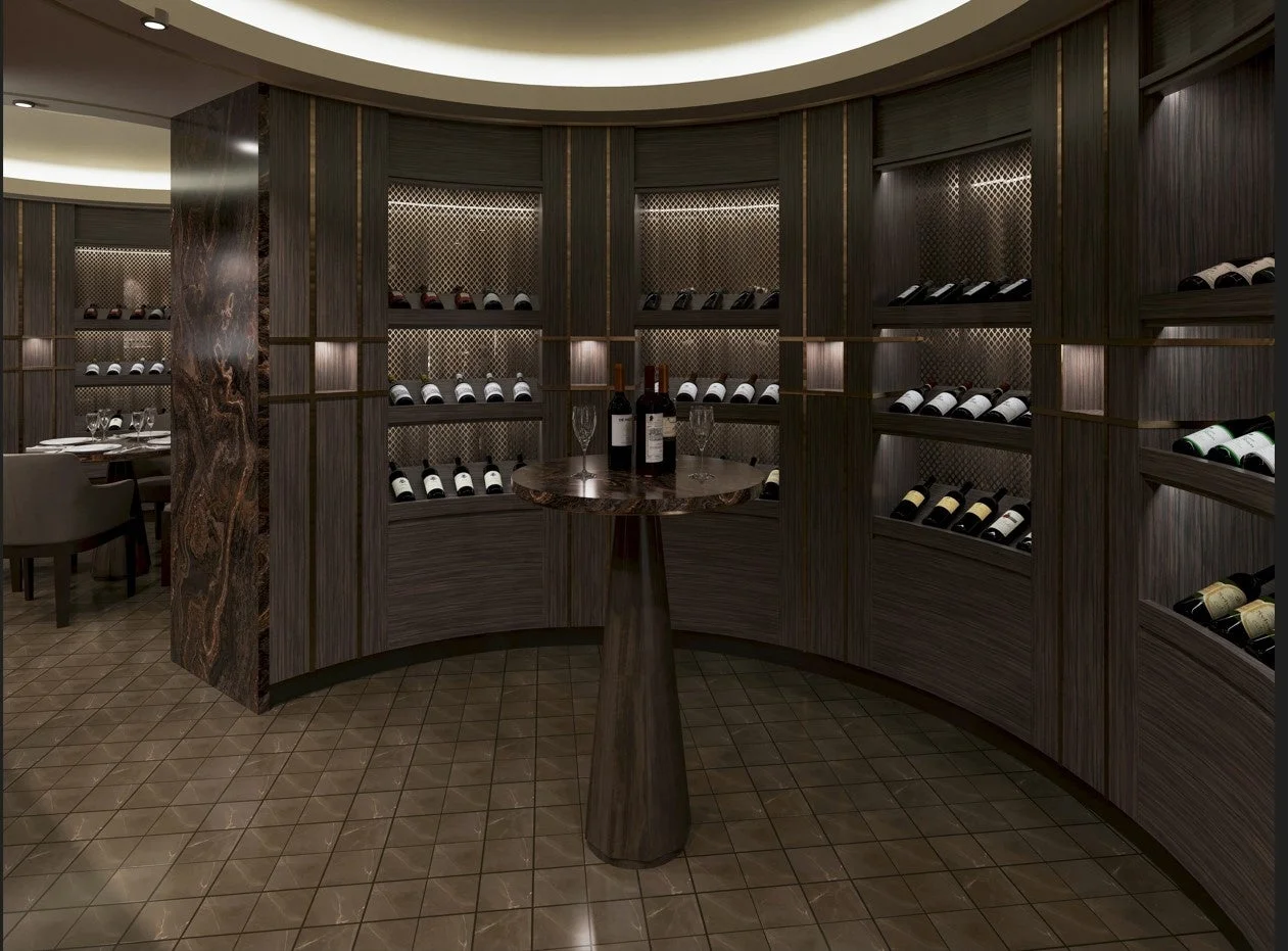 曲線的なデザインが特徴の高級ワインセラー