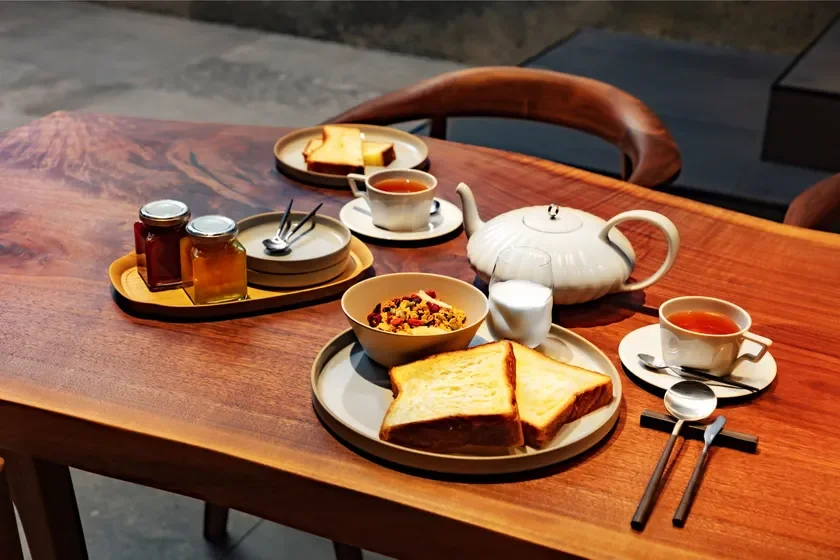 美味しそうな朝食の風景