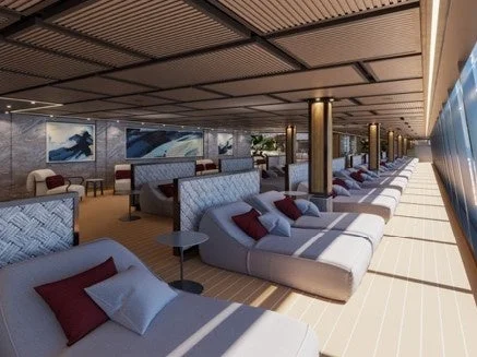 豪華な船内スパのラウンジ